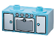 Part No: 4907pb01  Name: Duplo, Furniture Oven Range with 2 Top Studs with White Doors Pattern