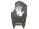 Part No: 10049pb01  Name: Minifigure, Shield Broad with Spiked Bottom and Cutout Corner with Handprint Pattern