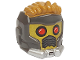 Part No: 17012pb01  Name: Minifigure, Headgear Helmet Space Wraparound with Medium Nougat Hair on Top, Breathing Vents and Red Eye Holes Pattern (Star-Lord)