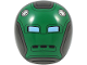 Part No: 21560pb13  Name: Large Figure Armor, Round, Smooth with Green Robot Face with Bright Light Blue Eyes (Hydra Stomper) Pattern