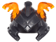 Part No: 24484pb02  Name: Minifigure, Headgear Helmet Ninjago with Cheek Protection and 2 Trans-Orange Snakes Pattern