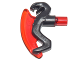 Part No: 25276pb01  Name: Minifigure, Weapon Axe Head with Snake and Trans-Red Curved Blade Pattern