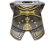 Part No: 2587pb39  Name: Minifigure Armor Breastplate with Leg Protection with Gold Sparkles, Lines, Hem and Rivets with Black Outlines Pattern