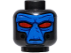 Part No: 3626cpb3144  Name: Minifigure, Head Alien Blue Face with Dark Blue Contour Lines, Red Eyes and Breathing Tube Ports Pattern (Cad Bane) - Hollow Stud