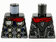 Part No: 973pb3928  Name: Torso Armor with 6 Metallic Silver Disks with Gold Edge, Red Cape and Detailed Back Pattern