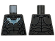 Part No: 973pb6310  Name: Torso Armor with Dark Silver Highlights, Metallic Light Blue and White Bat Symbol, Black Muscles Outline Pattern