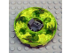 Part No: 98318c10pb01  Name: Turntable 6 x 6 x 1 1/3 Round Base Serrated with Trans-Neon Green Top and Green with Red Spots Pattern (Ninjago Spinner)