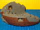 Part No: 2557c04  Name: Boat, Hull Large Bow 12 x 16 x 5 1/3, Top Color Dark Gray
