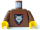 Part No: 973p44c01  Name: Torso Castle Wolfpack Pattern / Brown Arms / Yellow Hands