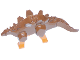 Part No: stego02  Name: Dinosaur Stegosaurus with Dark Orange Legs