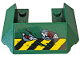 Part No: 13269pb009  Name: Wedge 6 x 4 Cutout (Train Roof) with 5 Large Bottom Tubes with Black and Yellow Danger Stripes and Red Gears Pattern (Sticker) - Set 76078