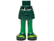 Part No: 35216ac00pb025  Name: Mini Doll Hips and Skirt with Molded Green Legs and Printed Dark Green Shoes with Lime Highlights and Black Soles Pattern - Thin Hinge