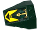Part No: 48933pb020  Name: Wedge 4 x 4 Triple with Stud Notches with Black Triangle on Yellow Background and Gold Hydraulic Cylinder Pattern (Sticker) - Set 70735
