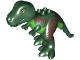 Part No: 60764c01pb01  Name: Duplo Dinosaur Tyrannosaurus rex with Dark Red Stripes and Bright Green Stomach Pattern