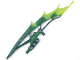 Part No: 64264pb01  Name: Bionicle Weapon Shield Half Ribbed Narrow with Marbled Lime Edge Pattern