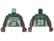Part No: 973bpb139c01  Name: Torso NBA Seattle SuperSonics #20 Payton Pattern / Brown NBA Arms
