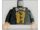 Part No: 973pb1138c01  Name: Torso LotR Jacket and Yellow Vest Pattern (Merry) / Dark Green Arms / Light Nougat Hands