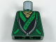 Part No: 973pb2851  Name: Torso Hoodie with Bright Green Ties and Trim over Ninjago Robe with Ninjago Logogram 'NINJA' Pattern