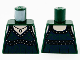 Part No: 973pb4024  Name: Torso Female Dress, Silver Pendant, Black Straps, Hems and Dark Blue Filigree Pattern