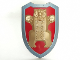 Part No: 50653pb01  Name: Large Figure Shield, 2 x 4 Brick Relief, Bear with Red and Gold Pattern
