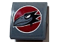 Part No: 15068pb532  Name: Slope, Curved 2 x 2 x 2/3 with Black Raven Head on Dark Red Circle Background Pattern (Sticker) - Set 60208