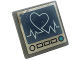 Part No: 15210pb075  Name: Road Sign 2 x 2 Square with Open O Clip with Computer Screen, Dark Blue Heart and Heart Beat Pattern (Sticker) - Set 41318
