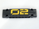 Part No: 15458pb042L  Name: Technic, Panel Plate 3 x 11 x 1 with Yellow '02' and 3 Gray Dashes Pattern Left (Sticker) - Set 42081
