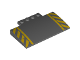 Part No: 15625pb002  Name: Slope, Curved 5 x 8 x 2/3 with 4 Studs with Yellow Danger Stripes Pattern