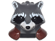 Part No: 17013pb03  Name: Minifigure, Head, Modified Raccoon with Reddish Brown Shoulder Pads and Smile Pattern (Rocket)
