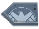 Part No: 22385pb340L  Name: Tile, Modified 2 x 3 Pentagonal with Panel with White Eagle Shield Logo Pattern Model Left Side (Sticker) - Set 76269