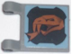 Part No: 2335pb059L  Name: Flag 2 x 2 Square with Copper Snake Head on Black Background Pattern Model Left Side (Sticker) - Set 8823