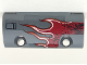 Part No: 24119pb025R  Name: Technic, Panel Curved 7 x 3 with 2 Pin Holes through Panel Surface with Dark Red Flames with Orange and White Outline Pattern Model Right Side (Sticker) - Set 42090