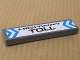 Part No: 2431pb0110  Name: Tile 1 x 4 with 'HIGHWAY TOLL' and Blue Chevrons Pattern (Sticker) - Set 8147