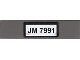 Part No: 2431pb0154  Name: Tile 1 x 4 with Black 'JM 7991' on White Background Pattern (Sticker) - Set 7991