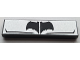 Part No: 2431pb0538  Name: Tile 1 x 4 with Black Bat Symbol and Angled Lines on Silver Background Pattern (BrickHeadz Tactical Batman Chest)