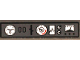 Part No: 2431pb0811  Name: Tile 1 x 4 with Dashboard / Control Panel with White Gauges and Graph and Black Lever and Buttons Pattern (Sticker) - Set 60216