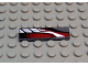 Part No: 2431px19  Name: Tile 1 x 4 with Sleek Silver, Red and Black Pattern Model Right Side