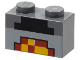 Part No: 3004pb162  Name: Brick 1 x 2 with Minecraft Pixelated Furnace Lit Pattern