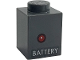 Part No: 3005pb072  Name: Brick 1 x 1 with Red Light and White 'BATTERY' Pattern