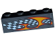 Part No: 3010pb185R  Name: Brick 1 x 4 with Checkered Flag and Flame Pattern Model Right Side (Sticker) - Set 8134