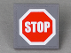 Part No: 30258pb010  Name: Road Sign 2 x 2 Square with Clip with Red Stop Sign Pattern (Sticker) - Set 7781