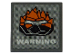 Part No: 30258pb021  Name: Road Sign 2 x 2 Square with Clip with Rock Monster Head and 'WARNING' Pattern (Sticker) - Set 8191