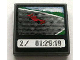 Part No: 3068pb0326  Name: Tile 2 x 2 with Race Car and '2/ 01:29:19' on Screen Pattern (Sticker) - Set 8672