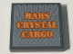 Part No: 3068pb1038  Name: Tile 2 x 2 with Orange 'MARS CRYSTAL CARGO' Label Pattern (Sticker) - Set 7649