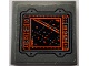 Part No: 3068pb2129  Name: Tile 2 x 2 with Display Screen with Black and Orange Radar Map Pattern (Sticker) - Set 76240