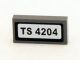 Part No: 3069pb0237  Name: Tile 1 x 2 with 'TS 4204' Pattern (Sticker) - Set 4204