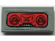 Part No: 3069pb1171  Name: Tile 1 x 2 with Gauges, Talon Face and Exclamation Mark on Red Display Screen with Black Border Pattern (Sticker) - Set 76110