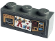 Part No: 3622pb138  Name: Brick 1 x 3 with Gold Control Panels with Red Buttons, Dark Azure and White Displays, and Paper with Picture of Mech Pattern (Sticker) - Set 71775