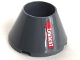 Part No: 4742pb006R  Name: Cone 4 x 4 x 2 Hollow No Studs with Red Arrow and White 'EXHAUST' Pattern Model Right Side (Sticker) - Set 70916