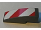 Part No: 50950pb009L  Name: Slope, Curved 3 x 1 with Red and White Danger Stripes Pattern Model Left Side (Sticker) - Sets 7208 / 7630 / 7633 / 7936